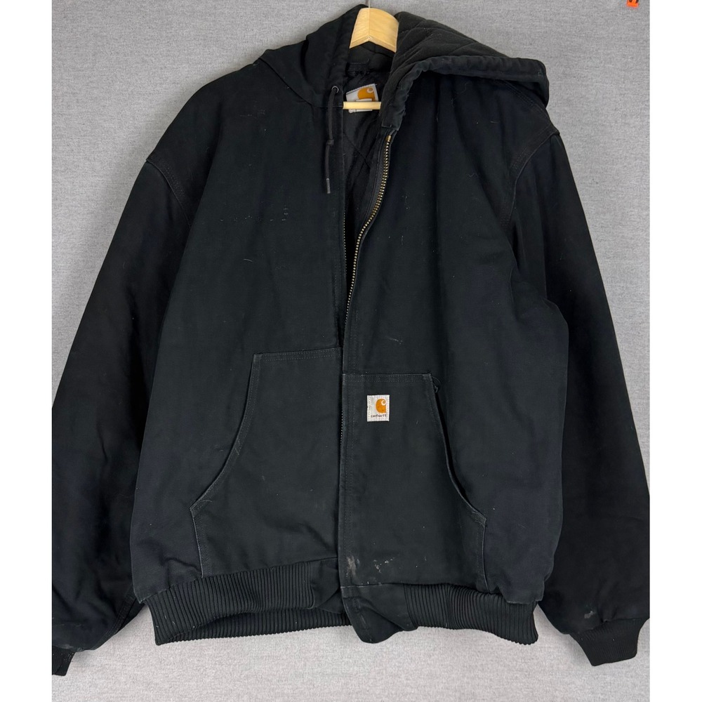 Carhartt J131 Black Duck Canvas Thermal Lined Active Jacket Mens XL Made in USA